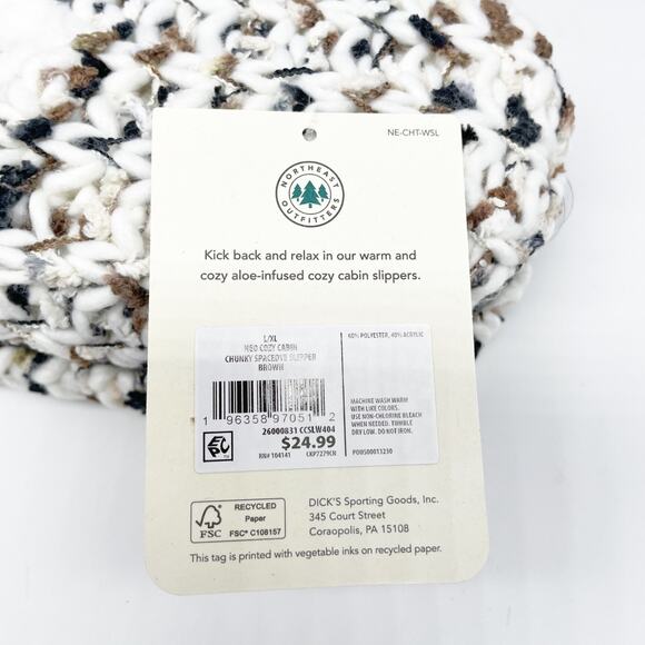 Northeast Outfitters Cozy Cabin Chunky Space Dye Slipper Brown Women's Size 8-10 - Picture 3 of 5